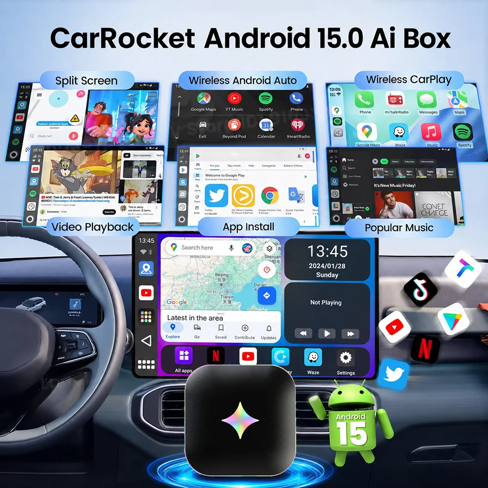 2026Android15 CarPlay Ai Box C - огляд і ціна Smartwatch Universal