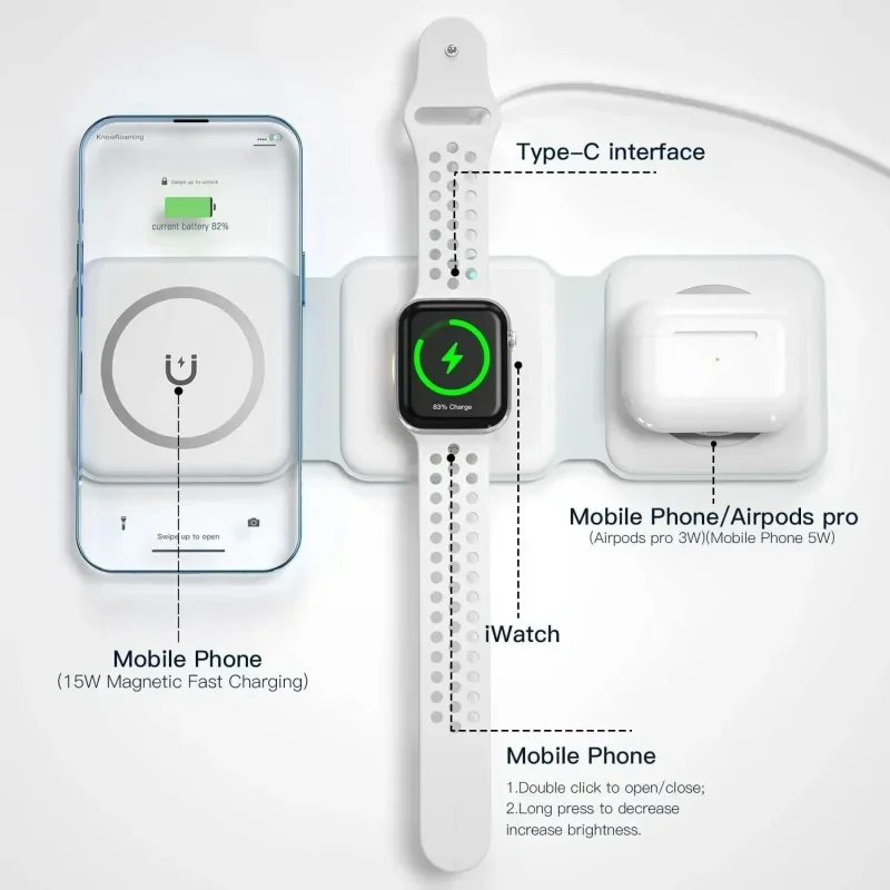 3 in 1 Portable Magnetic Wirel - огляд і ціна Smartwatch Ac
